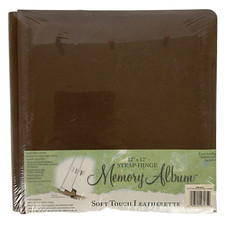 Westrim Crafts Memory Album 12x12 Brown Leatherette Strap Hinge Scrapbook