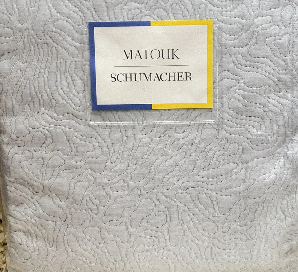 MATOUK SCHUMACHER Cora Coverlet Blue Mineral Full Queen 100%Cotton Matelasse New - Image 4 of 4