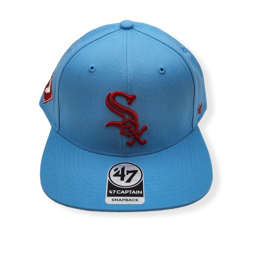 '47 Chicago White Sox Captain Sure Shot Columbia Blue Adjustable Snapback  Hat