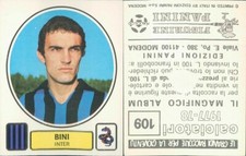 BINI INTER*FIGURE STICKER N.109-PANINI COLLECTION 1977/78-NEW