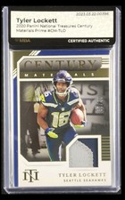 2020 NATIONAL TREASURES CENTURY MATERIALS PRIME TYLER LOCKETT PATCH /49 SP Worn