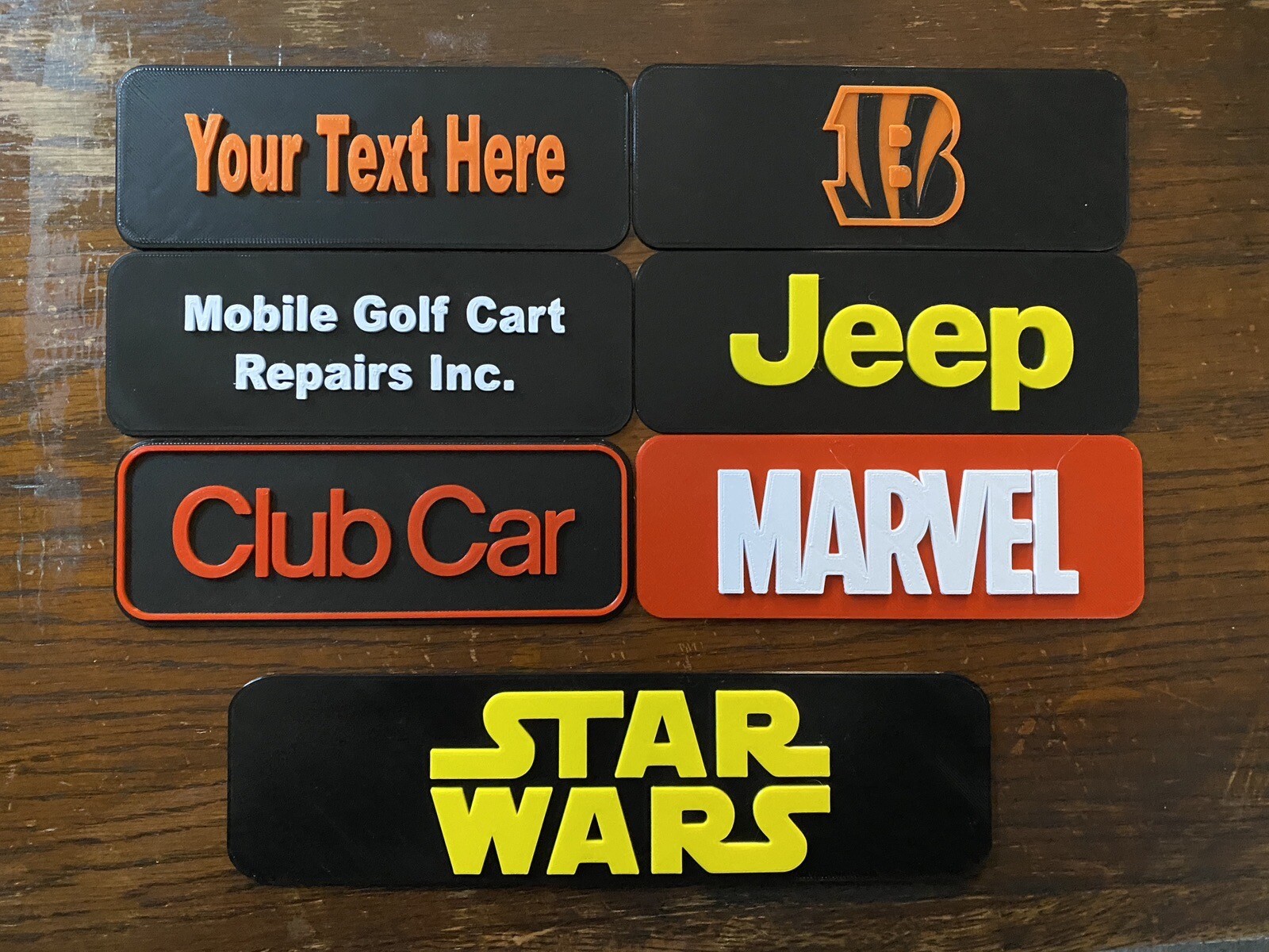Golf Cart Name Plate with Personalization and Customization 