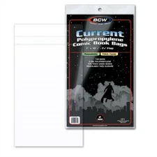 200 BCW RESEALABLE Current THICK Comic Book Acid Free Poly Bags archival sleeves