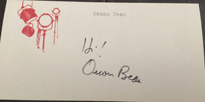 Actor ORSON BEAN Personally Autographed Signed MOVIE THEATER Card FreeShip