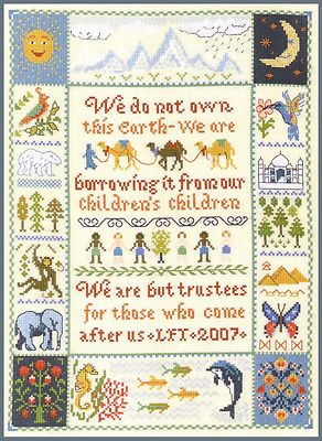 First Nation Sampler - komplettes Kreuzstichset auf 14 Aida mit FARBKARTE