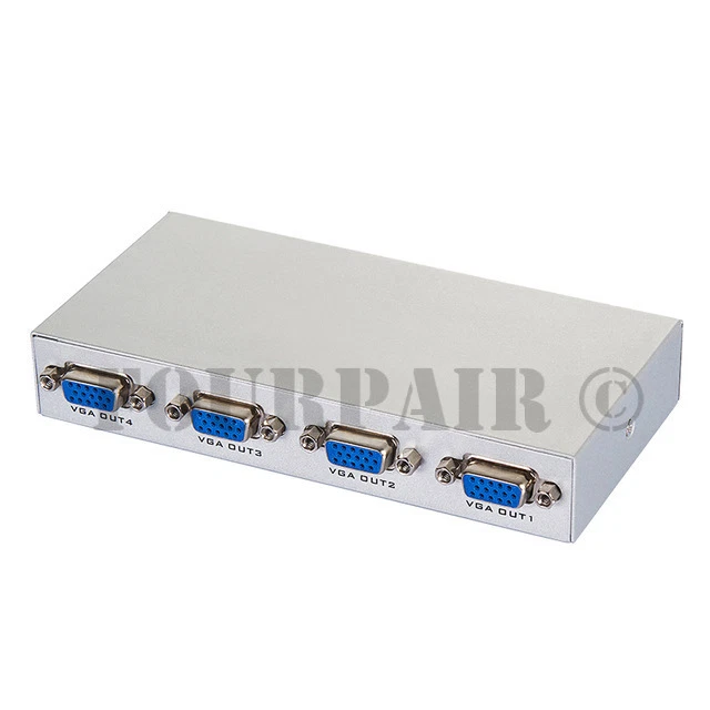 1x4 4 Port VGA XGA SVGA HD15 Video Splitter PC Laptop to TV LCD Monitor Display - Image 3 of 3