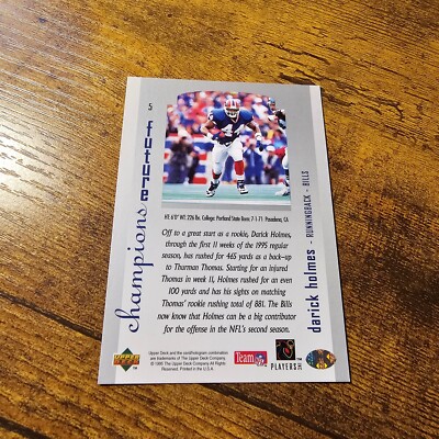 1995 SP Championship Football Card #5 Darick Holmes Rookie 1995 SP Championship Football Card #5 Darick Holmes Rookie