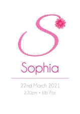 Personalised Name Initial Date Birth Weight Baby Born Nursery Poster Pink Girl