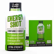 (48 Pack) GAQ B12 Energy Shots, Mixed Berry, Energy Lasts Up to 7+ Hours