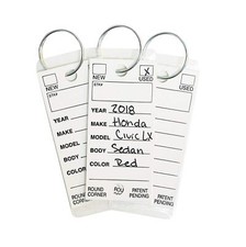 Products Round Corner Car Key Tags, E-Z Tag, White, Pack of 250