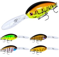5PCS Crankbait Fishing Lure Long 17.5g Deep Carp Minnow Hard Swimbait Trolling