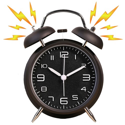 Vintage Extra Loud Alarm Clock Twin Bell Battery Analogy Backlight Bedroom Black - Picture 7 of 8