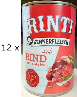 Rinti Kennerfleisch Rind - 12 x 400 g ( 6,25/kg) getreidefreies Nassfutter  | eBay.de