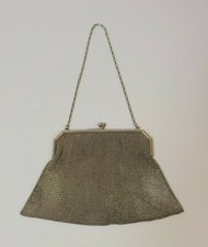 Antique Sterling Silver Mesh Handbag, Nice Size, Mint 