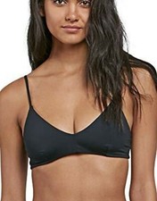 Volcom E3114 Simply Seamless Bikini Top Size Small Black