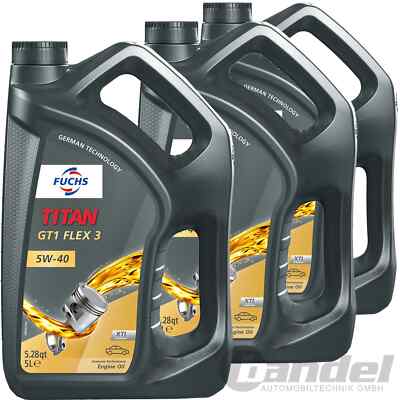 3x5L FUCHS TITAN GT1  FLEX 3 5W40 passend für MB 229.52 BMW LL04 ACEA C3 API SN