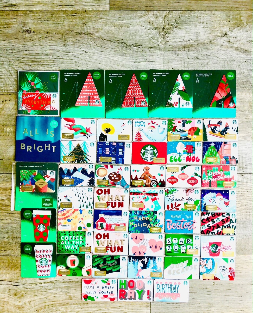 Starbucks キャリーカート ホワイト/グリーン 2019 STARBUCKS HOLIDAY CHRISTMAS GIFT CARD NEW-Choose One or More