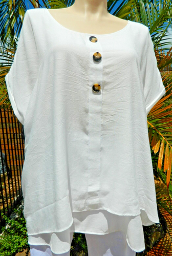 AUTOGRAPH Plus Size White Button Top – Size 26