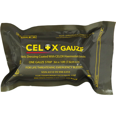 Celox Gaze Stoff Hämostatisch Trauma Blutungskontrolle Verband Gaze mit Granulat