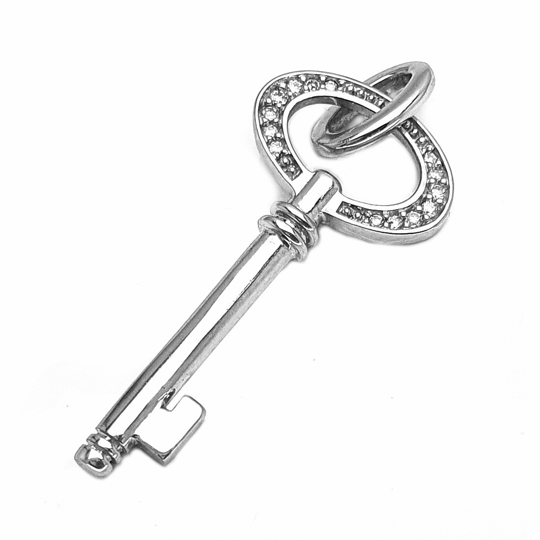 Золото 333/8 карат Anhänger Schlüssel-Форма mit 0,06 бриллианта, Вайсгольд