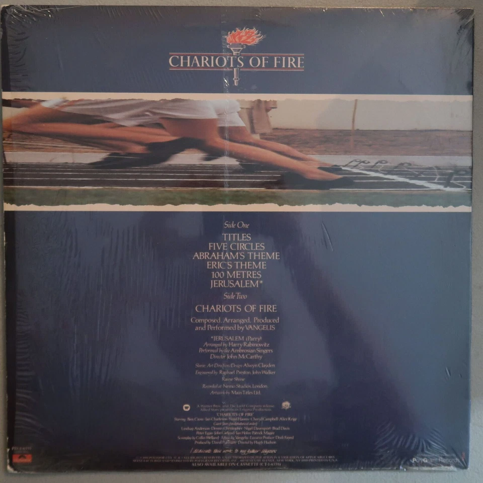CHARIOTS OF FIRE VANGELIS VINYL LP POLYDOR RECORDS EXC COND 25 W/ SHRINK - Image 2 of 4