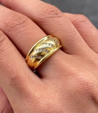 Bague Jonc en Or Jaune 18 K / Diamants / Réf MP2471