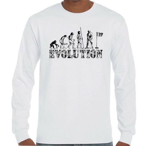 Golf Evolution Mens Funny Golfing T-Shirt Golfer Club Iron Balls Putter Tee - Picture 6 of 12