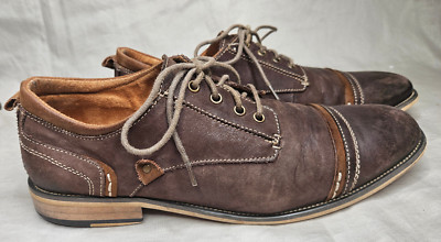 Steve Madden Krism Oxford Shoes Mens 10 Cap Toe Vintage Style Layered Texture