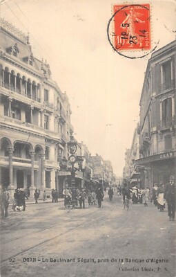 Old postcard Algeria / Oran / Le Boulevard Folin / NEAR THE BANK OF ALGERIA