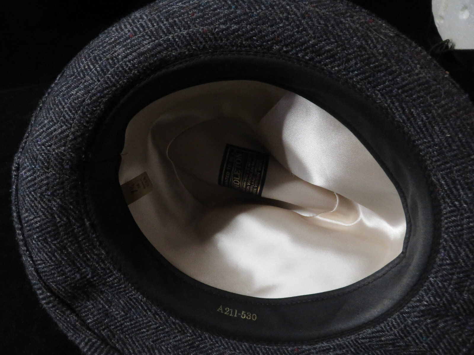 Pendleton 100% Virgin Wool Fedora Grey Herringbon… - image 7