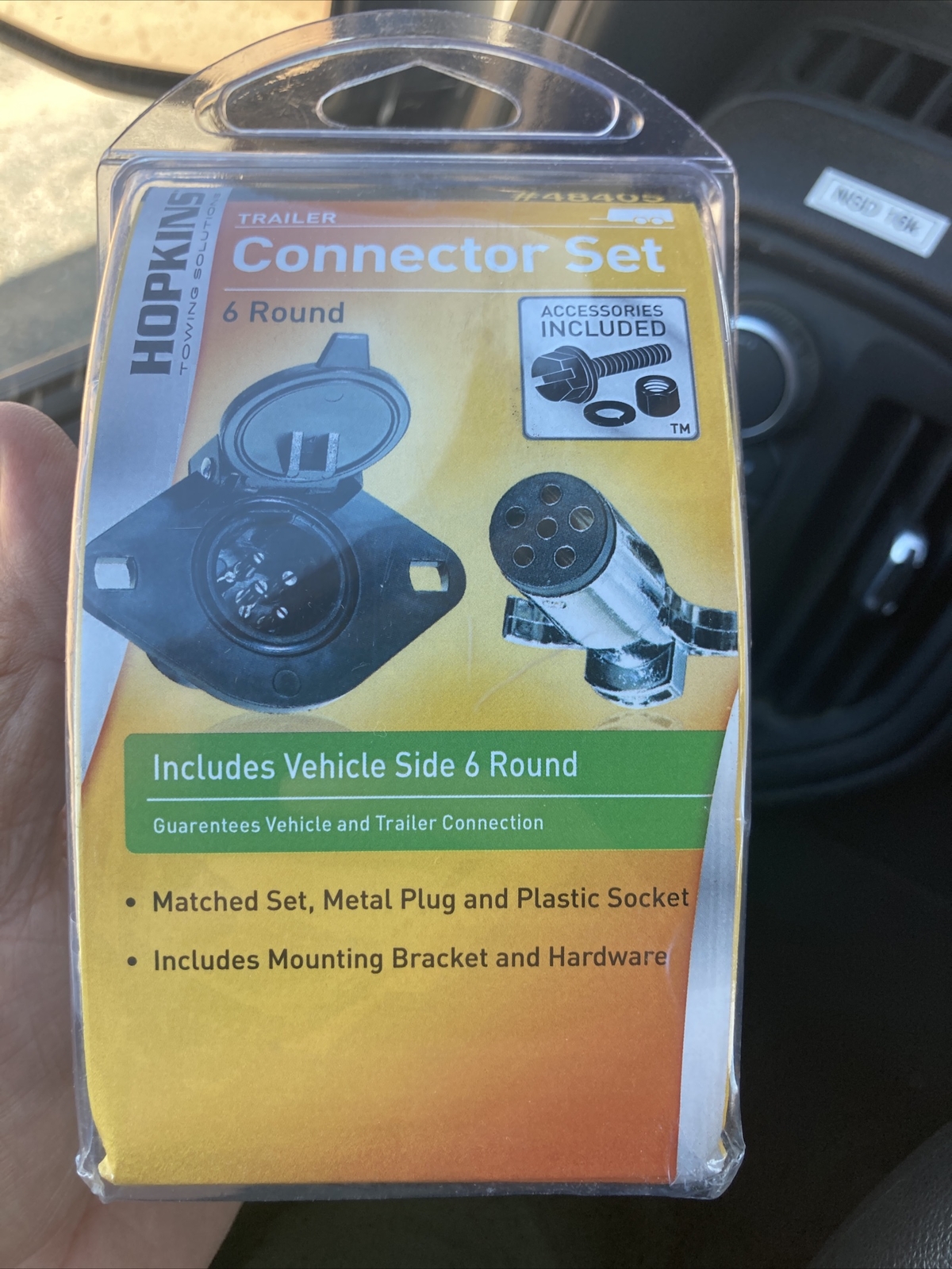 Hopkins 6 Pole ROUND CONNECTOR Kit Horse Trailer Electric Brakes 612V