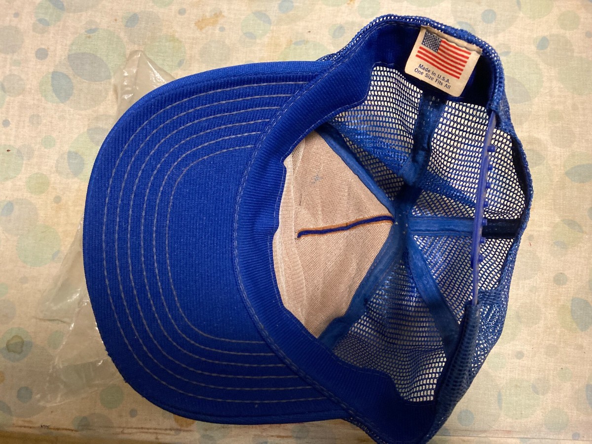 Badlands National Park Vintage Blue Trucker Hat Badlands National Park South Dakota Hat Blue with Blue Mesh  main image 2