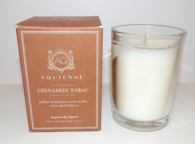 LOVELY NIB AQUIESSE SOY CINNAMON TABAC LUXURY SCENTED 6.5 OZ CANDLE