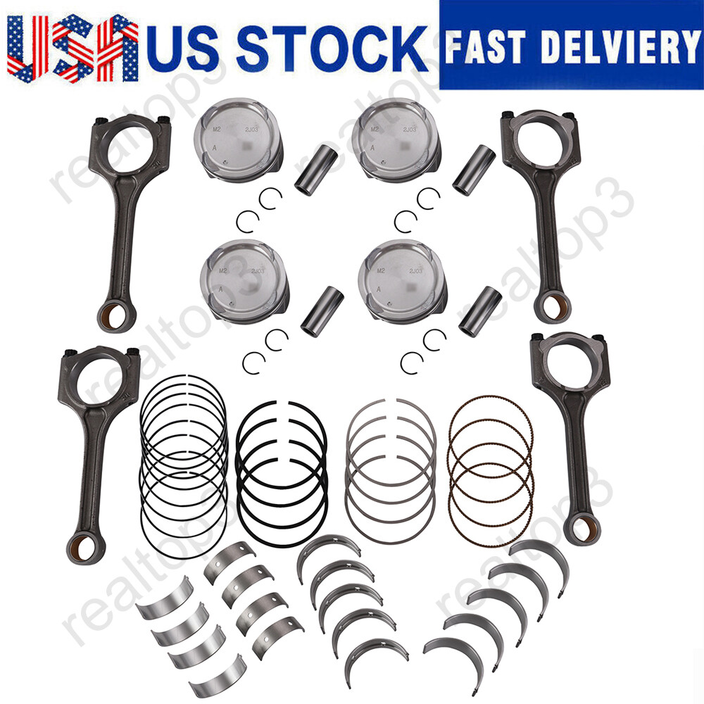 For Hyundai Kia 2.0L Engine Piston Kit &Connecting Rod & Crankshaft Main Bearing