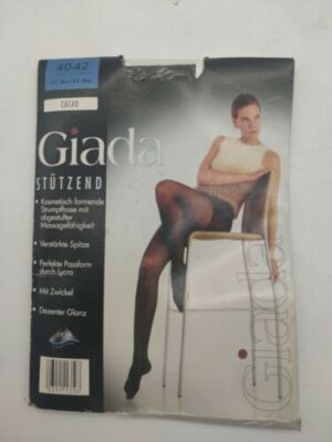 Vintage Strumpfhose GIADA STÜTZEND dezent glänzend Gr.40/42 CACAO 40den/44dtrex