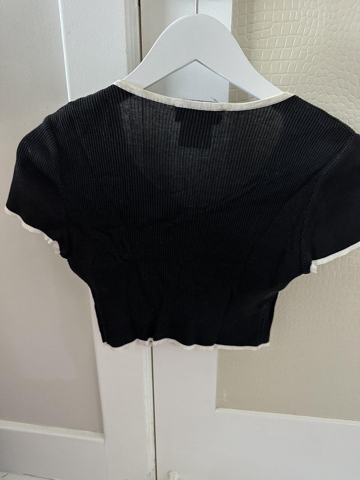 CHANEL Pre-Owned 1995 CC-buttons ribbed crop top … - image 4