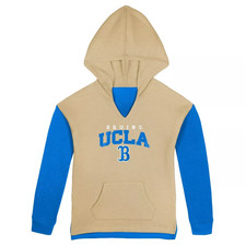 NCAA UCLA Bruins Girls' Hooded Sweatshirt in Tan/Blue, Small 6/6X 