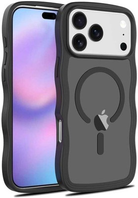 iPhone 17 Pro Max Case for Men Women, Cute Curly Wavy Frame Hard Translucent Cov