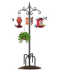 Double Shepherd Hook for Outdoor,72in Heavy Duty Bird Feeder Pole 72inch