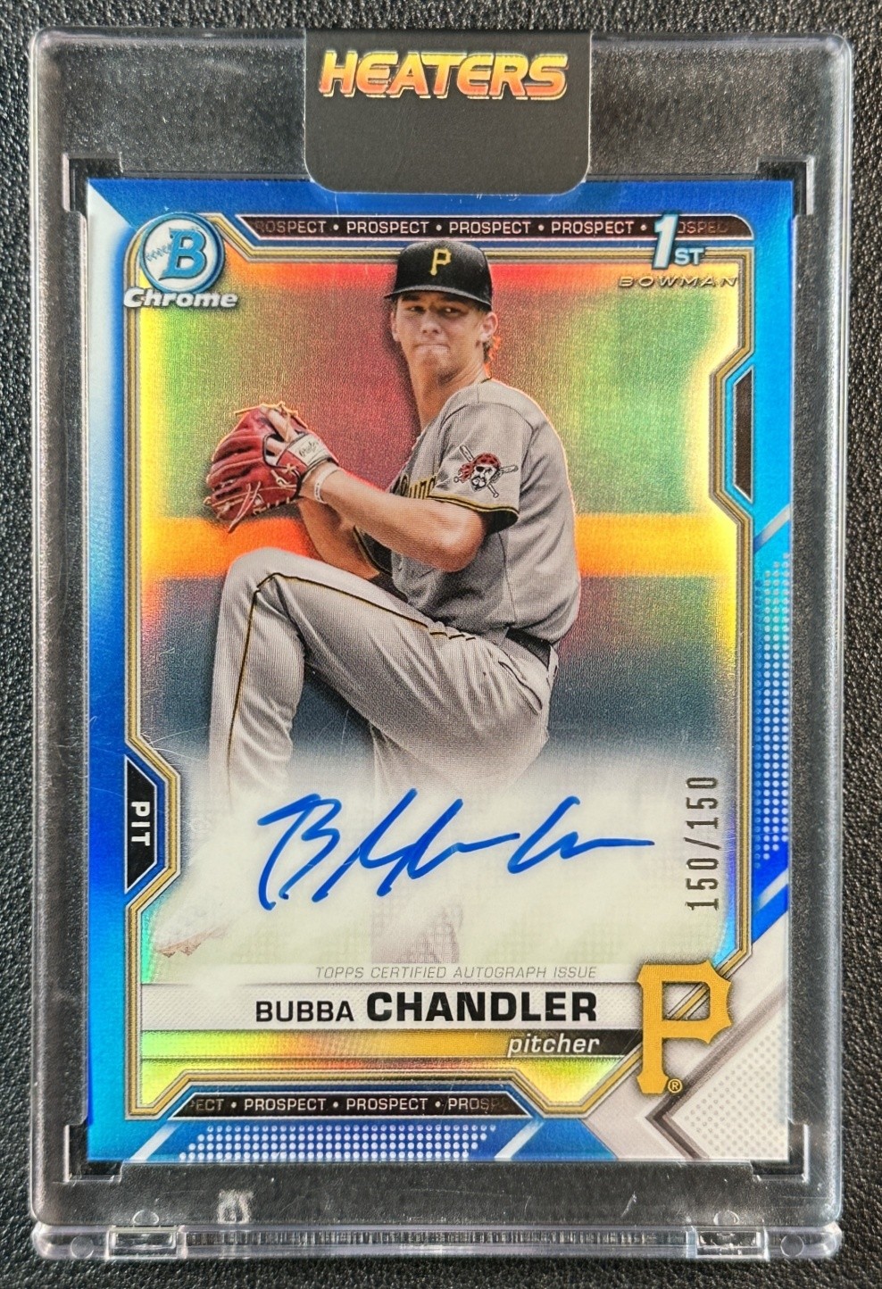 BUBBA CHANDLER 2021 BOWMAN CHROME DRAFT 1ST PROSPECT BLUE REFRACTOR AUTO 150/150