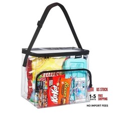 Clear Lunch Bag, Durable PVC Plastic See Through Lunch Bag with Medium