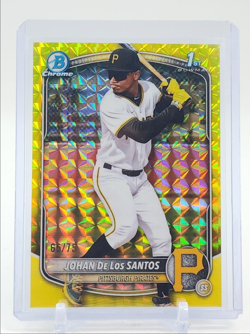 JOHAN DE LOS SANTOS 2025 BOWMAN CHROME 1ST YELLOW GEOMETRIC /75 Q4920