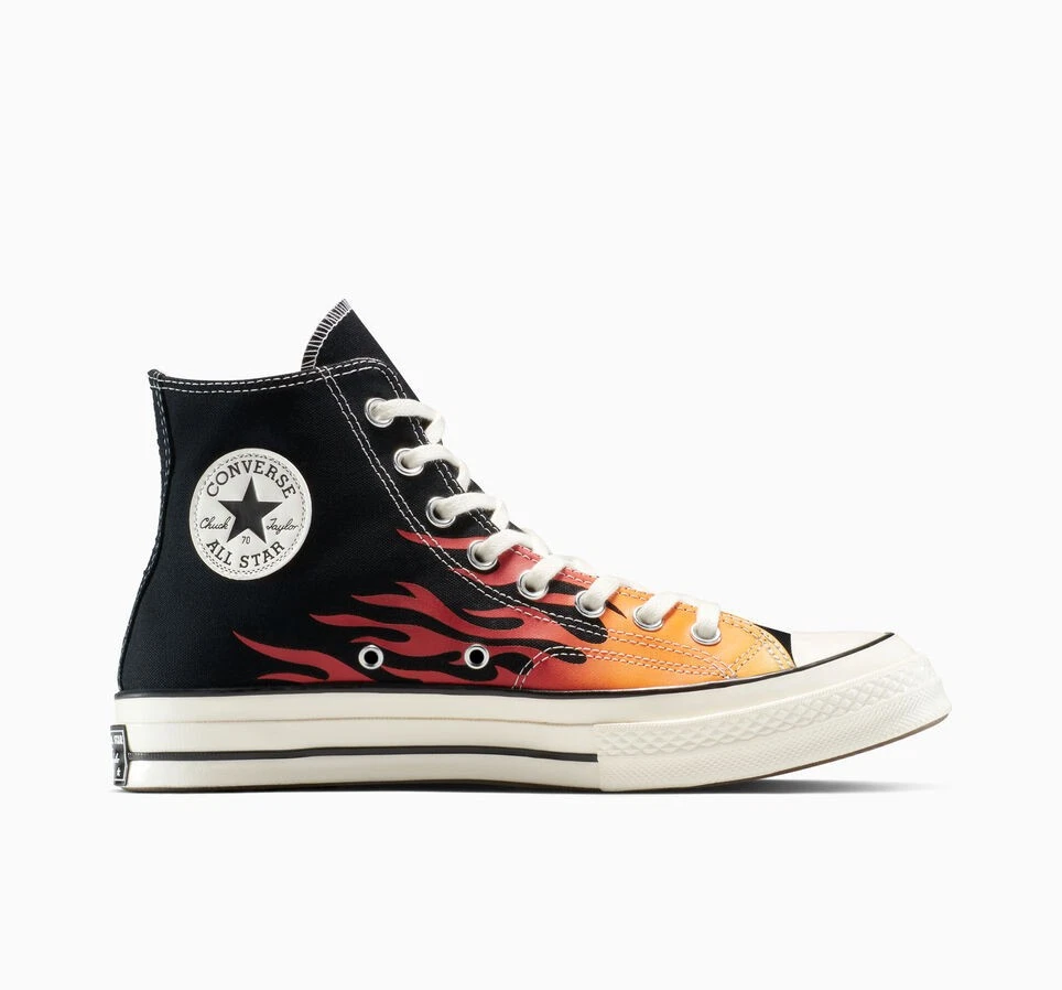 Converse Chuck 70 Fire High-Top Shoes Black/Red/Yellow
