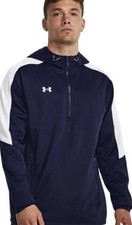 Under Armour Men's UA Storm Fleece Hoodie 1/2 Zip Pullover Jacket Blue Small
