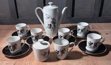 Winterling Marktleuthen Bavaria White Coffee Set Of 6 Saffron Crocus Pattern