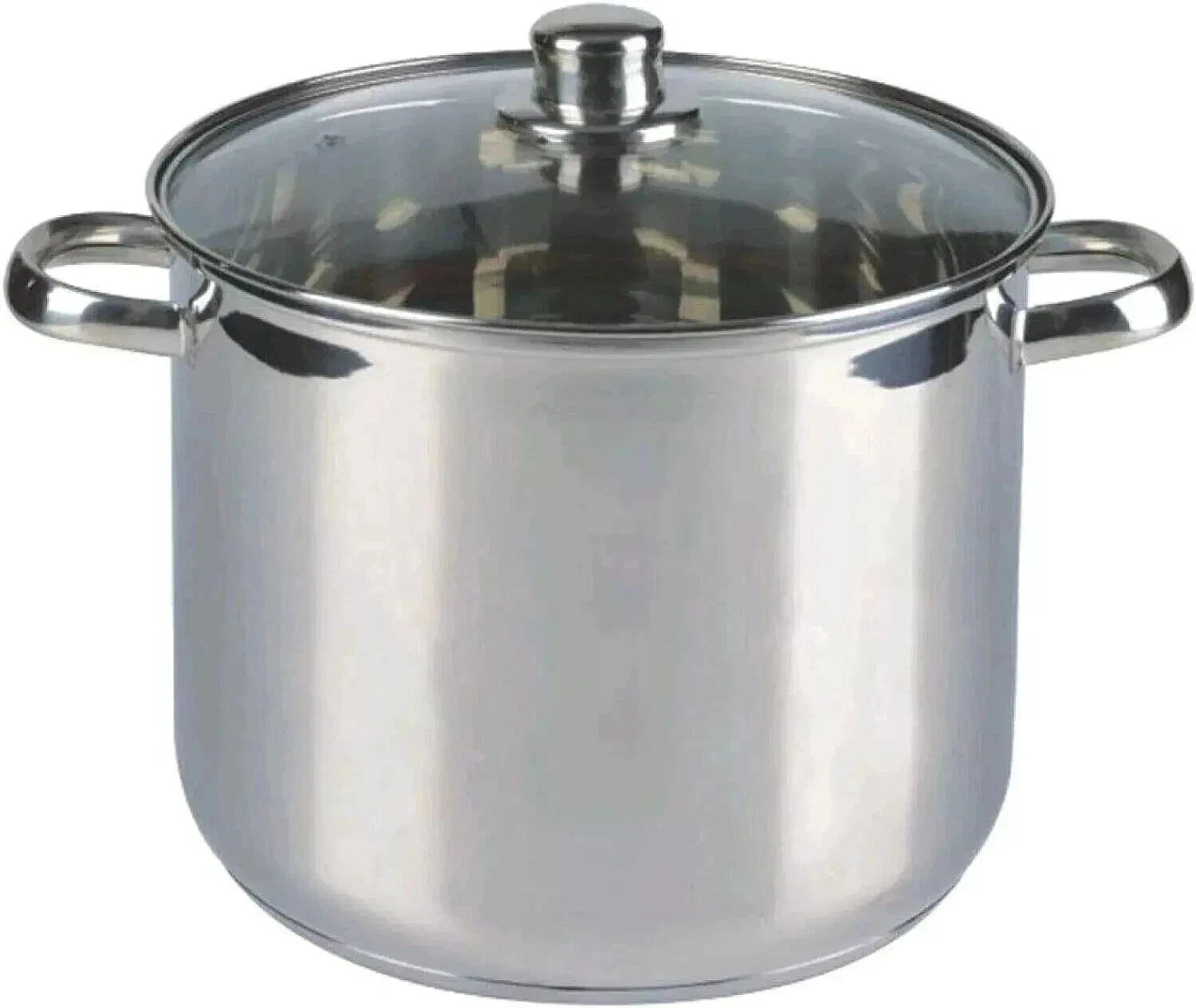 Stainless Steel Induction Stock Pot Deep Soup & Stew Casserole with Glass Lid