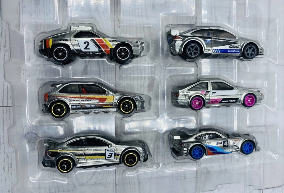 Paquete de 6 ruedas personalizadas intercambiadas Hot Wheels Silver Series ZAMAC Legends Tour 2025 Foto 2 de 4