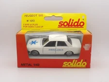 SOLIDO NO 1312 PEUGEOT 505 'AMBULANCE' WHITE VERY NEAR MINT BOXED 1:43