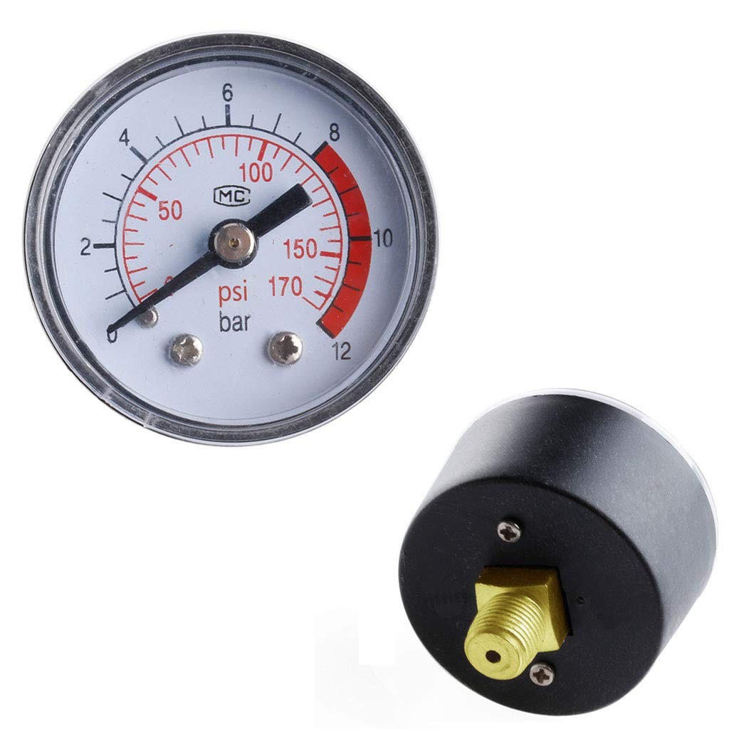 Manomètre de pression pour compresseur d'air et circuits hydrauliques - Cadran de 63mm acier