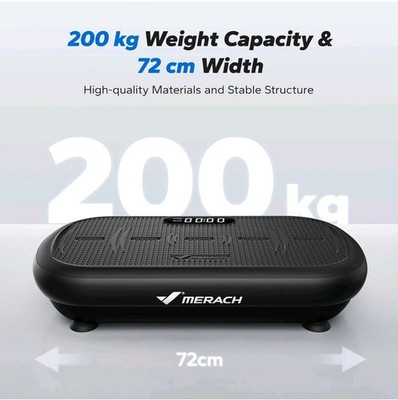 Merach 2440 Leistungsstarker Vibrationsplatten Heimtrainer 200 kg Tragkraft Bluetooth